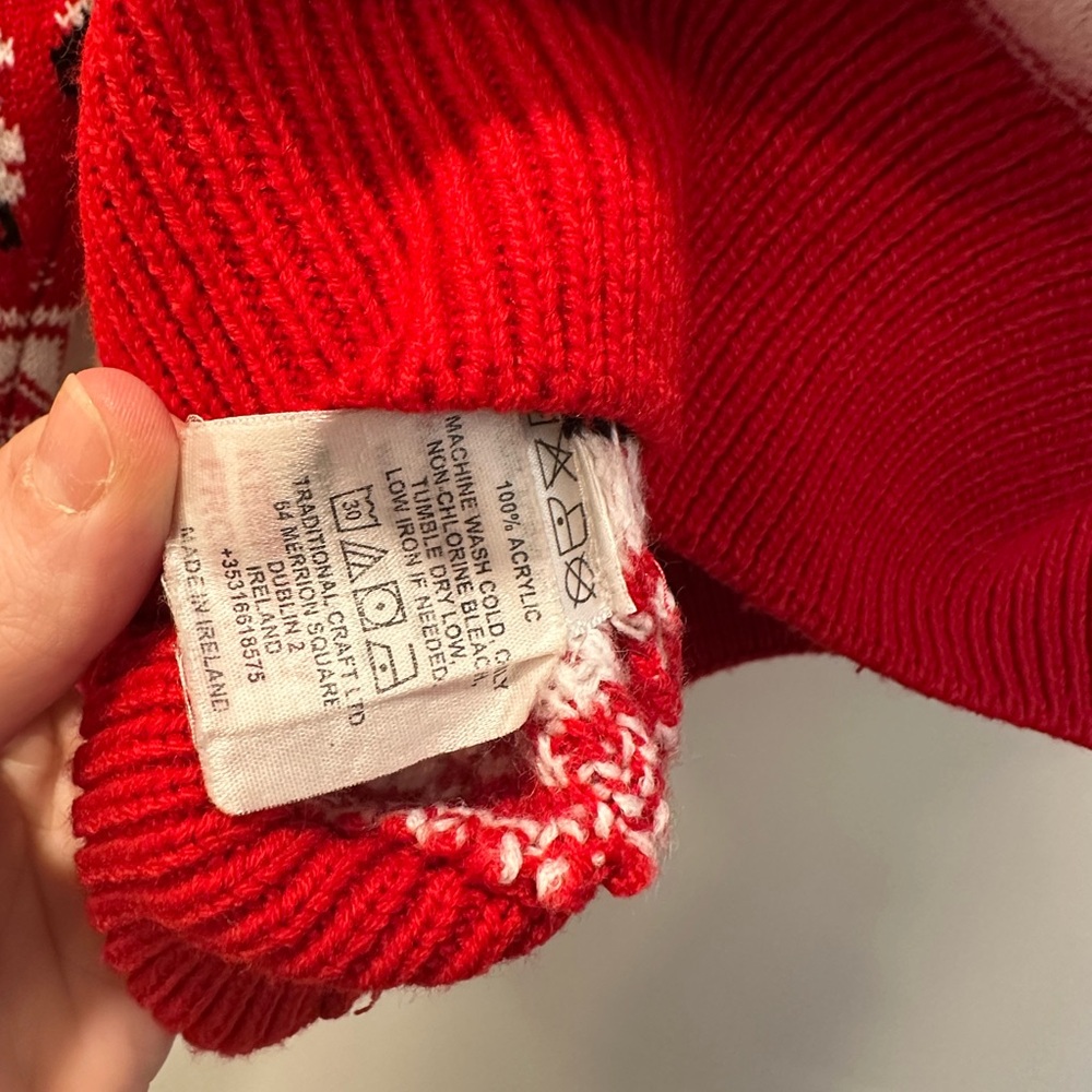 Irish Red Sheep Pattern Sweater - image 5